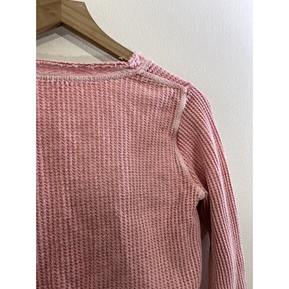 Y2K Free People FP One Colt Waffle Knit Henley S Bohemian Thermal Festival - Picture 11 of 14